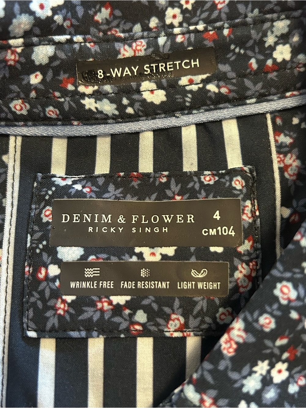 Floral Navy Button-Down Shirt - Picture 3 of 3